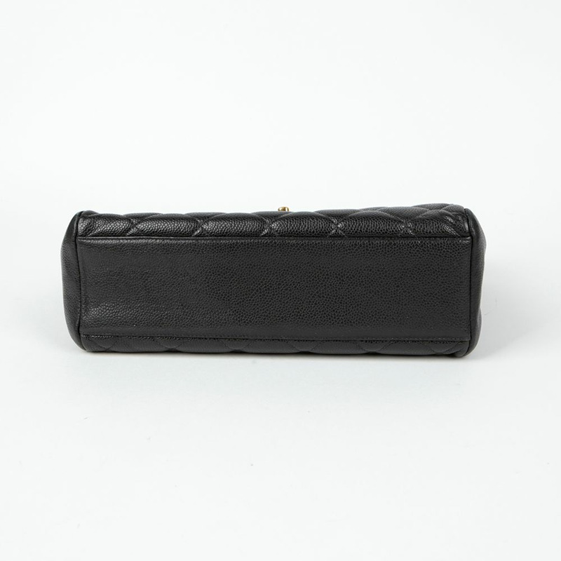 CHANEL Caviar Skin CC Logo 翻蓋鏈條單肩斜背包-6
