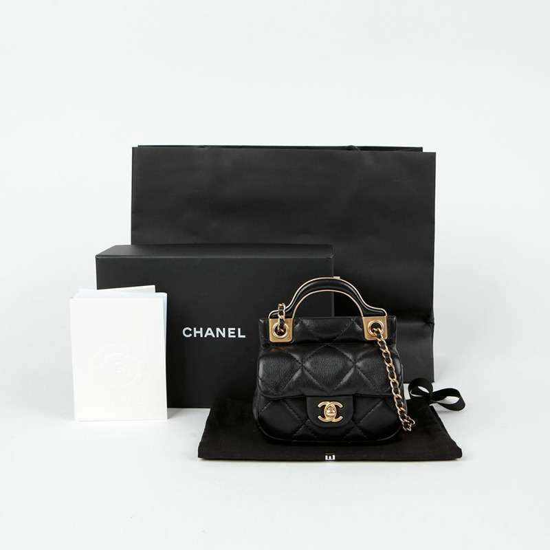 CHANEL AP2271 鏈條翻蓋卡包斜背包-0