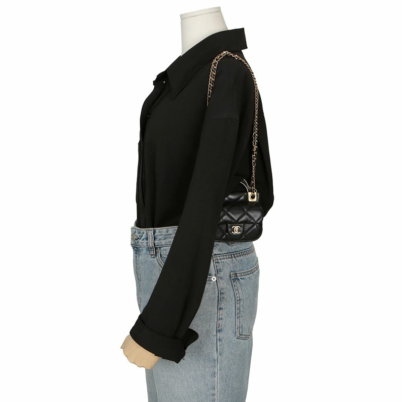 【包稅】CHANEL AP2271 鏈條翻蓋卡包斜背包-10