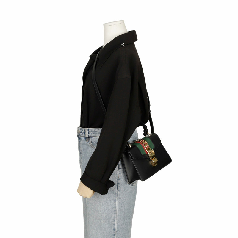 GUCCI Silvi 迷你頂部提把托特單肩包 470270-10