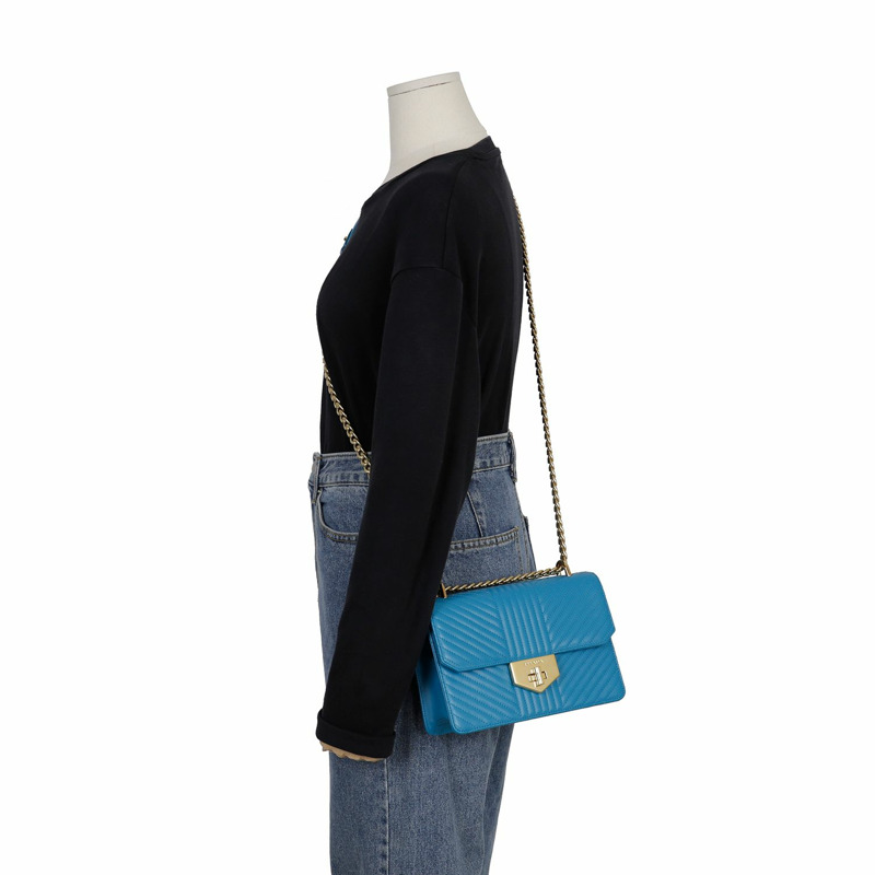 PRADA 1BD210 Diagram Lock 鏈條單肩斜背包-10