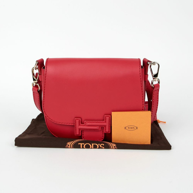 TODS 雙 T 型翻蓋肩斜背包-0