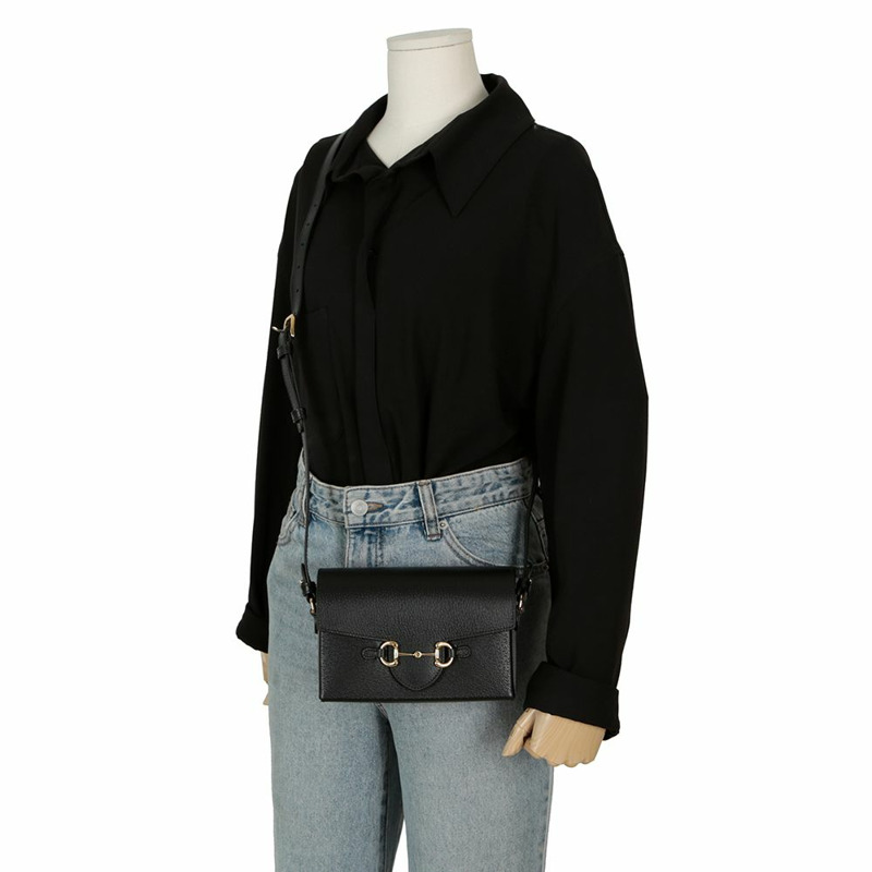 GUCCI 馬階扣單肩斜背包 732314-9