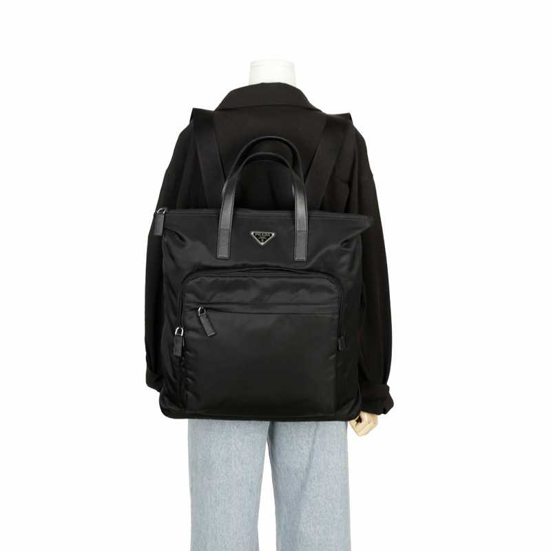 PRADA 2VG098 三角形標誌托特背包-11