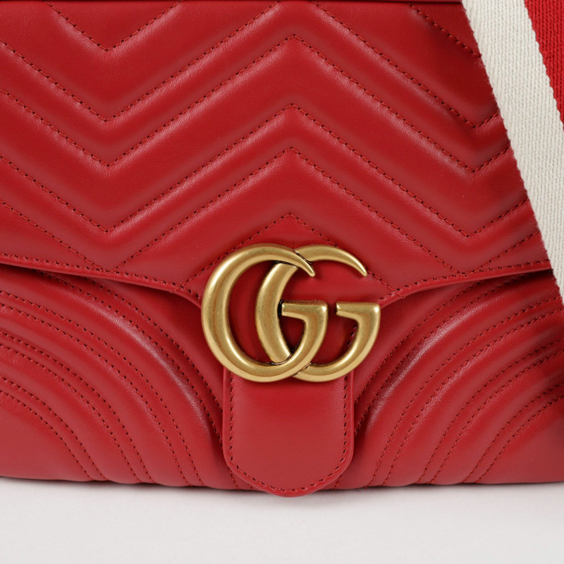 GUCCI GG Marmont 織帶托特單肩包 498100-1