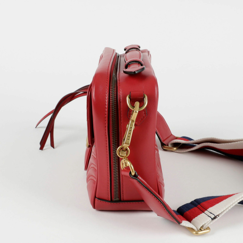 GUCCI GG Marmont 織帶托特單肩包 498100-2