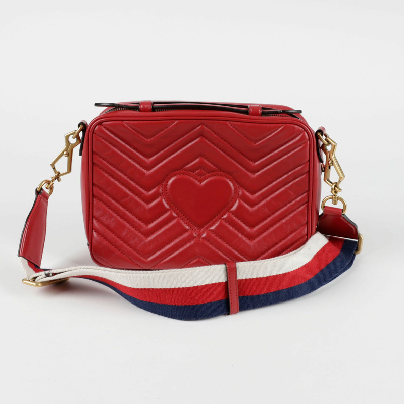 【包稅】GUCCI 498100 GG Marmont 織帶手提單肩包-3