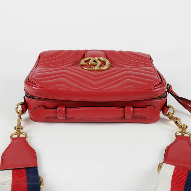 【包稅】GUCCI 498100 GG Marmont 織帶手提單肩包-5