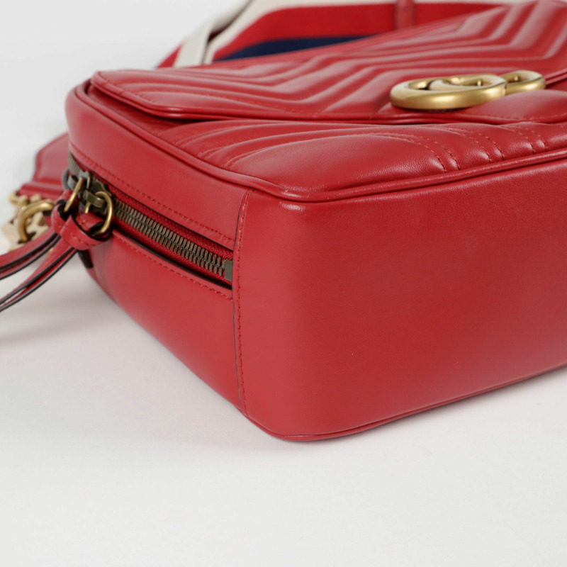 【包稅】GUCCI 498100 GG Marmont 織帶手提單肩包-7