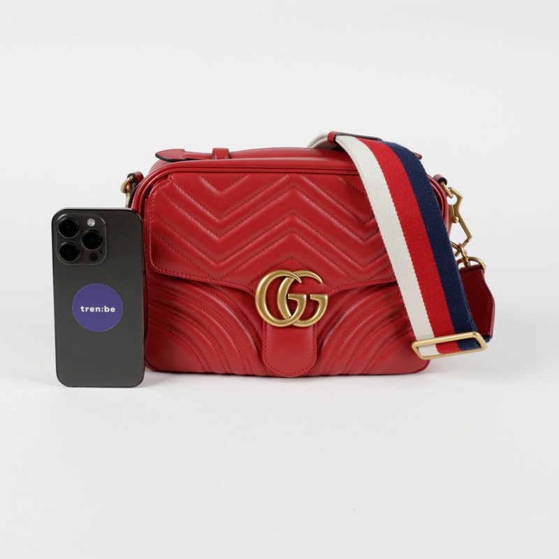 【包稅】GUCCI 498100 GG Marmont 織帶手提單肩包-8