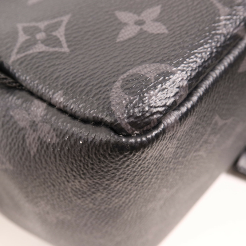 LOUIS VUITTON Monogram Eclipse Saumur銀扣背包-8