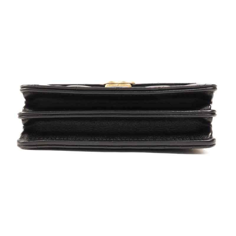 CHANEL 羊皮皮革Mini WOC金扣鏈帶肩背袋-3