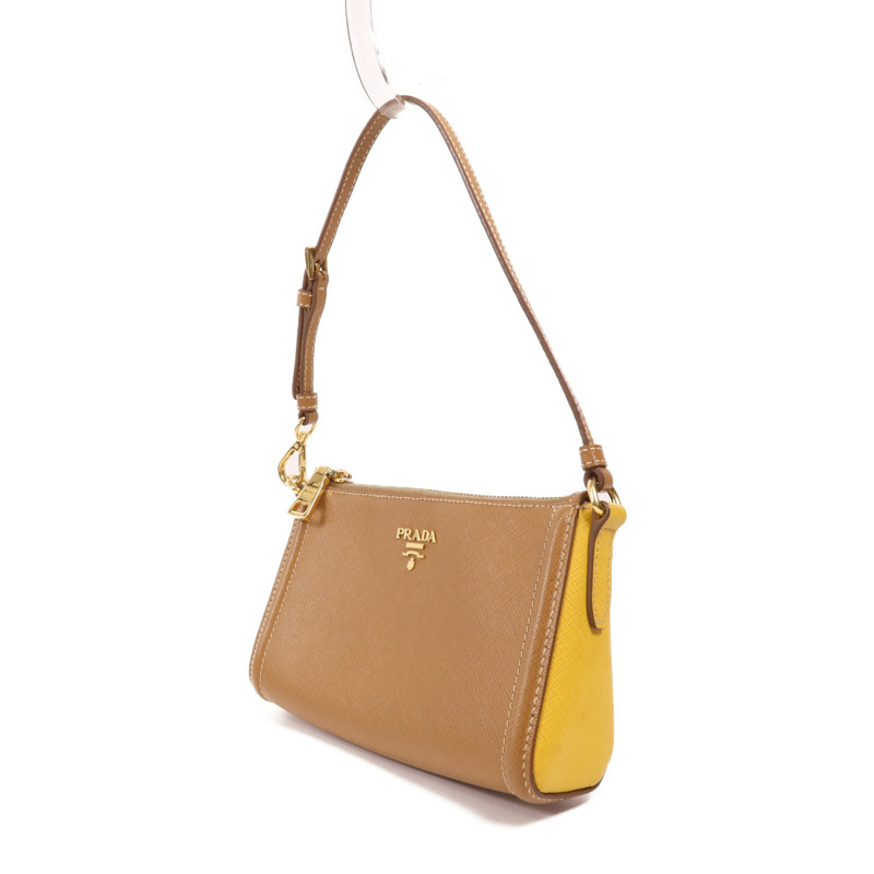 PRADA 牛皮皮革Shoulder Bag金扣肩背袋-2