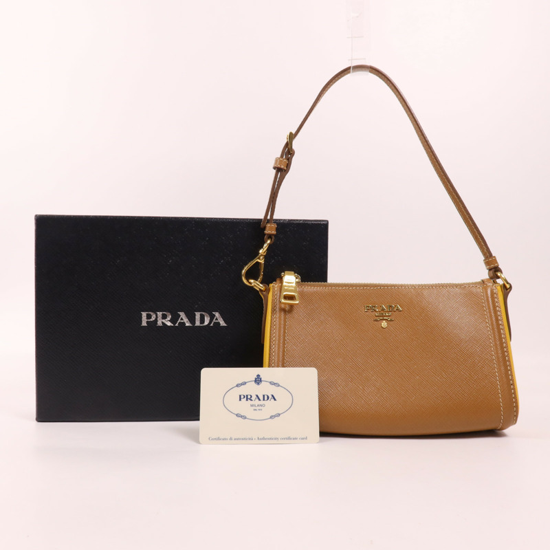 PRADA 牛皮皮革Shoulder Bag金扣肩背袋-13