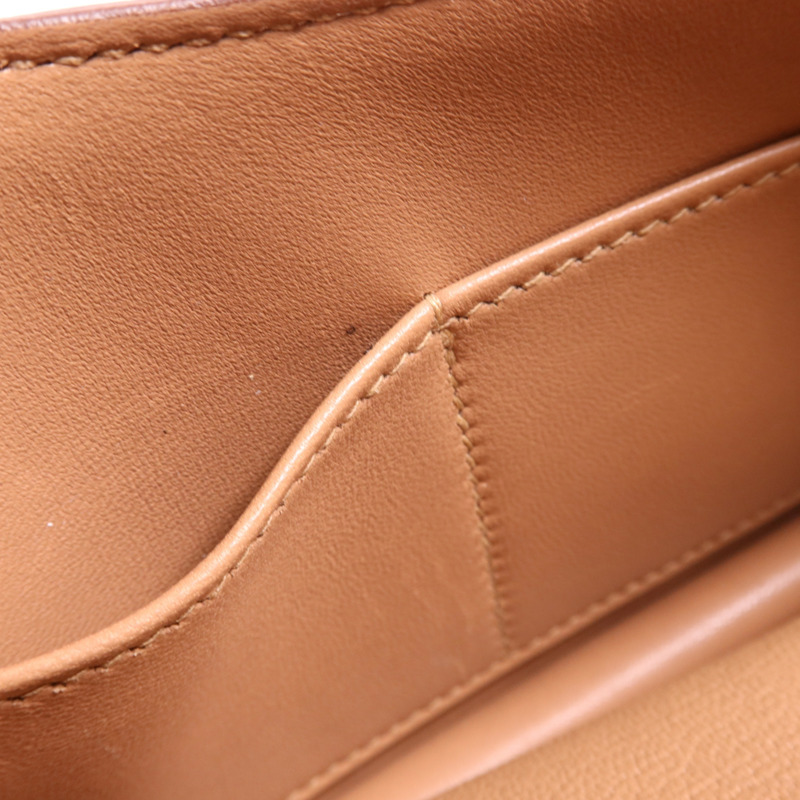 HERMES Chevre皮革Constance Mini金扣肩背袋Almond-19