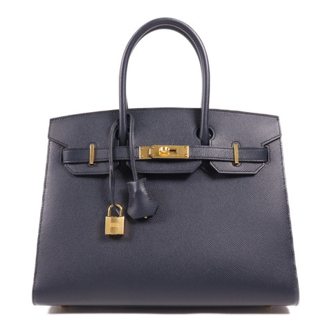 HERMES Epsom皮革Birkin 30金扣手挽袋Bleu Indigo