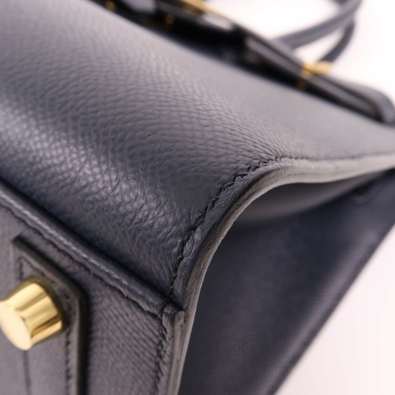 HERMES Epsom皮革Birkin 30金扣手挽袋Bleu Indigo-5