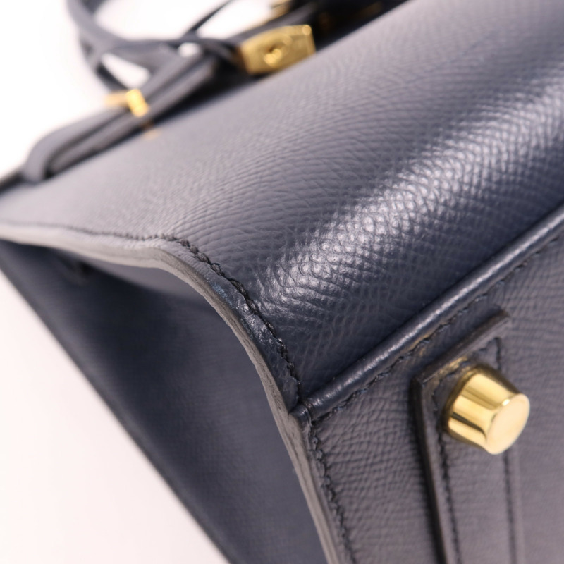 HERMES Epsom皮革Birkin 30金扣手挽袋Bleu Indigo-6