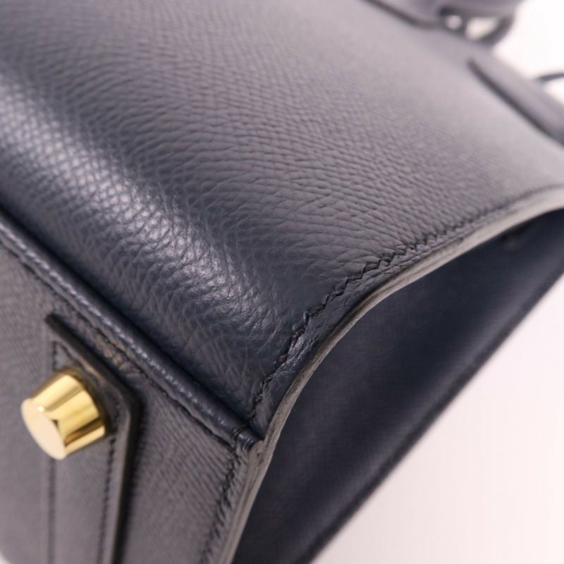 HERMES Epsom皮革Birkin 30金扣手挽袋Bleu Indigo-7