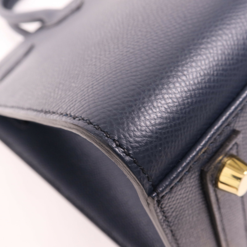 HERMES Epsom皮革Birkin 30金扣手挽袋Bleu Indigo-8