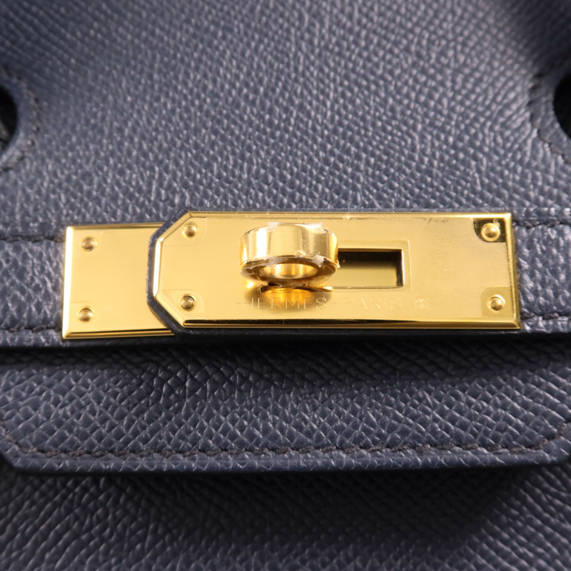 HERMES Epsom皮革Birkin 30金扣手挽袋Bleu Indigo-9