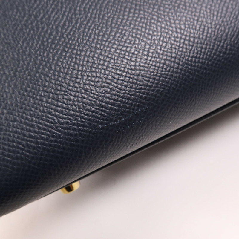 HERMES Epsom皮革Birkin 30金扣手挽袋Bleu Indigo-13