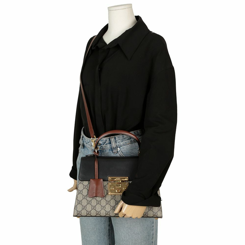 GUCCI Paddle Lock 小號頂部提把托特單肩包 453188-14