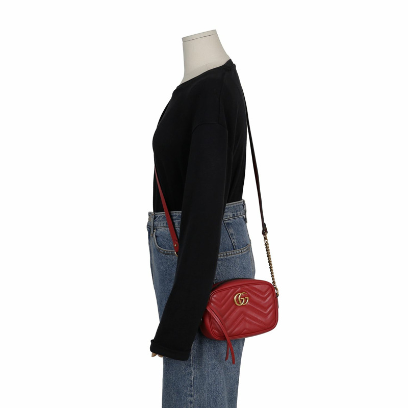 【包稅】GUCCI 448065 GG Marmont 迷你肩斜背包-9