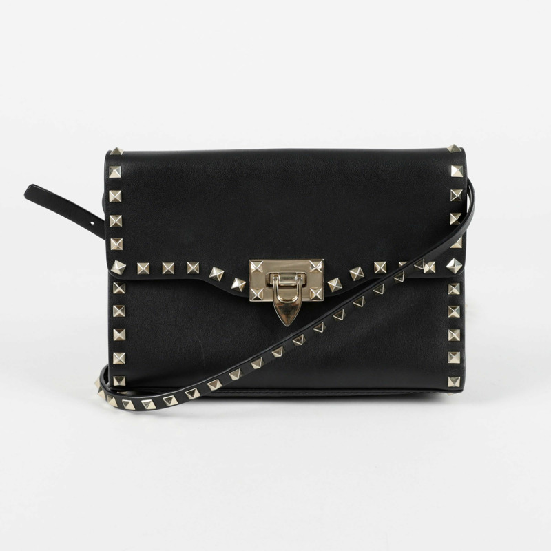 VALENTINO 2B0181 Rockstud 翻蓋肩斜背包-0