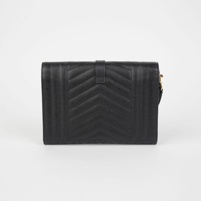 SAINT LAURENT 混合馬特拉塞凸紋信封袋 651030-3
