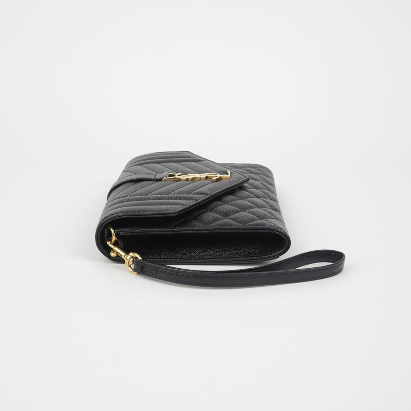 SAINT LAURENT 混合馬特拉塞凸紋信封袋 651030-4