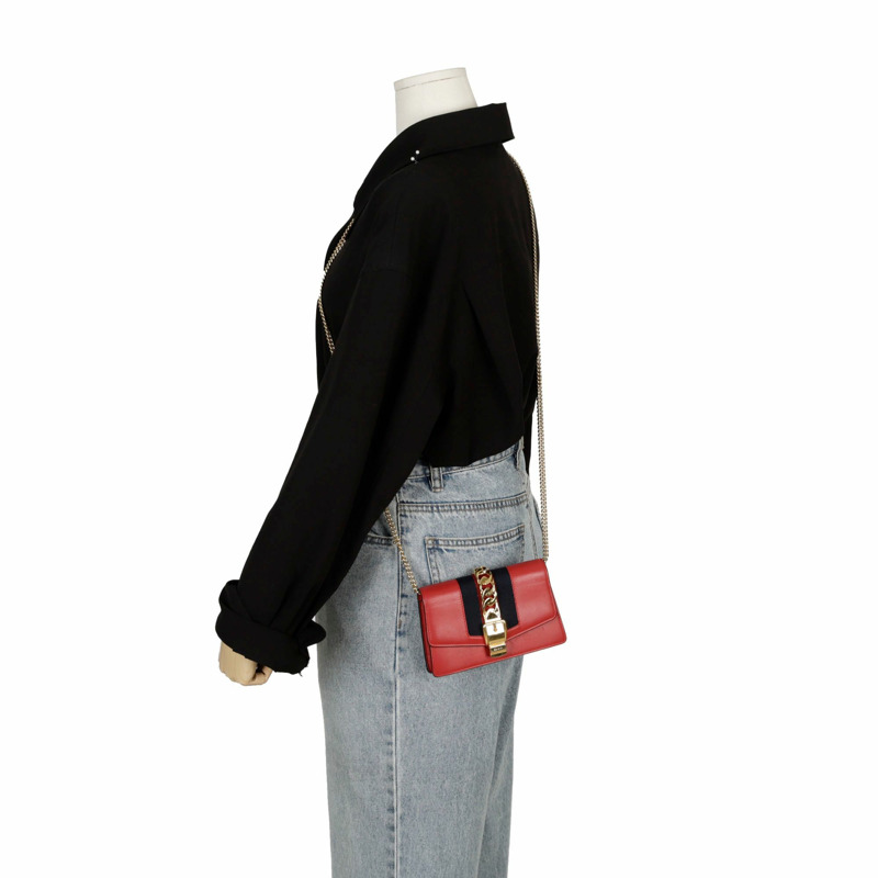 【包稅】GUCCI Silvie 超迷你鏈肩斜背包 494646-11