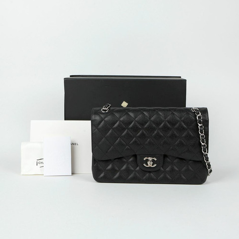 CHANEL Caviar 經典大翻蓋肩斜背包 A58600