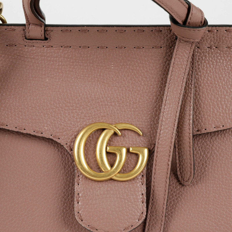 GUCCI GG Marmont 迷你頂部提把托特單肩包 442622-1