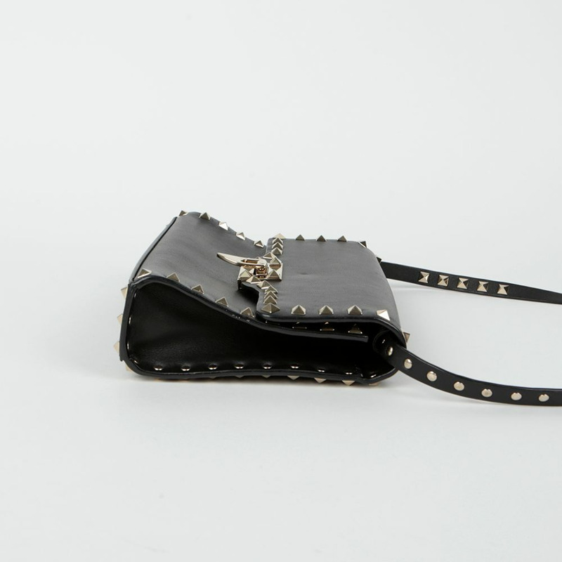 VALENTINO 2B0181 Rockstud 翻蓋肩斜背包-4