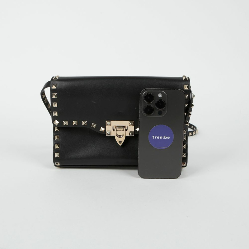 VALENTINO 2B0181 Rockstud 翻蓋肩斜背包-7
