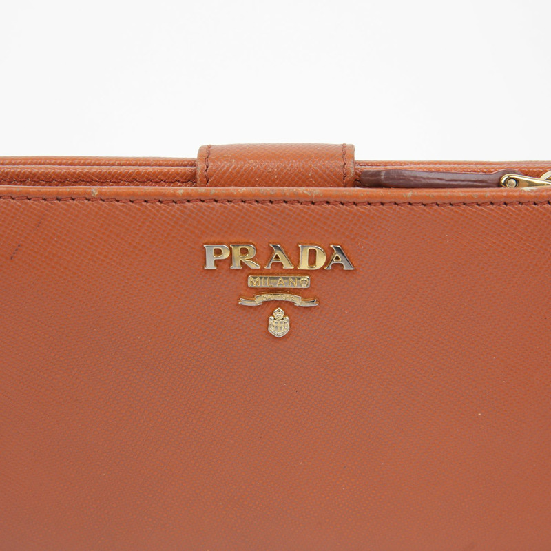 PRADA 1M1225 金屬標誌緊湊型皮夾-2
