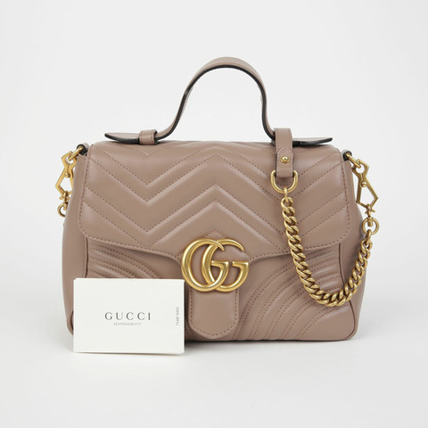 GUCCI 498110 GG Marmont 小號頂部提把托特單肩包
