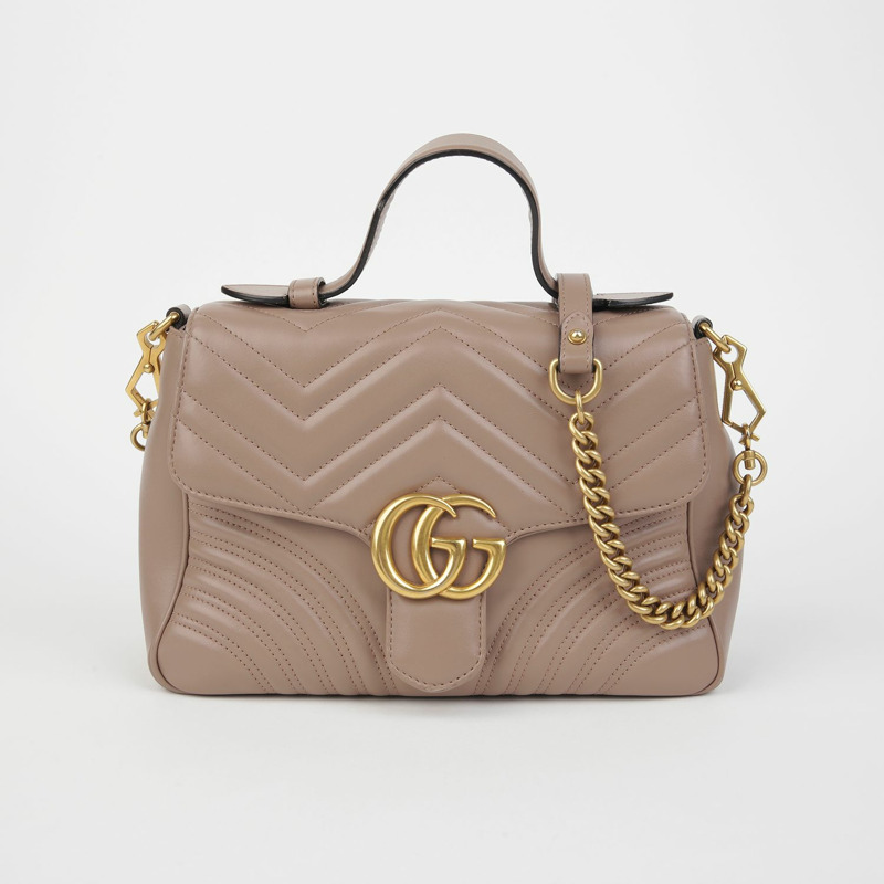 GUCCI 498110 GG Marmont 小號頂部提把托特單肩包-1