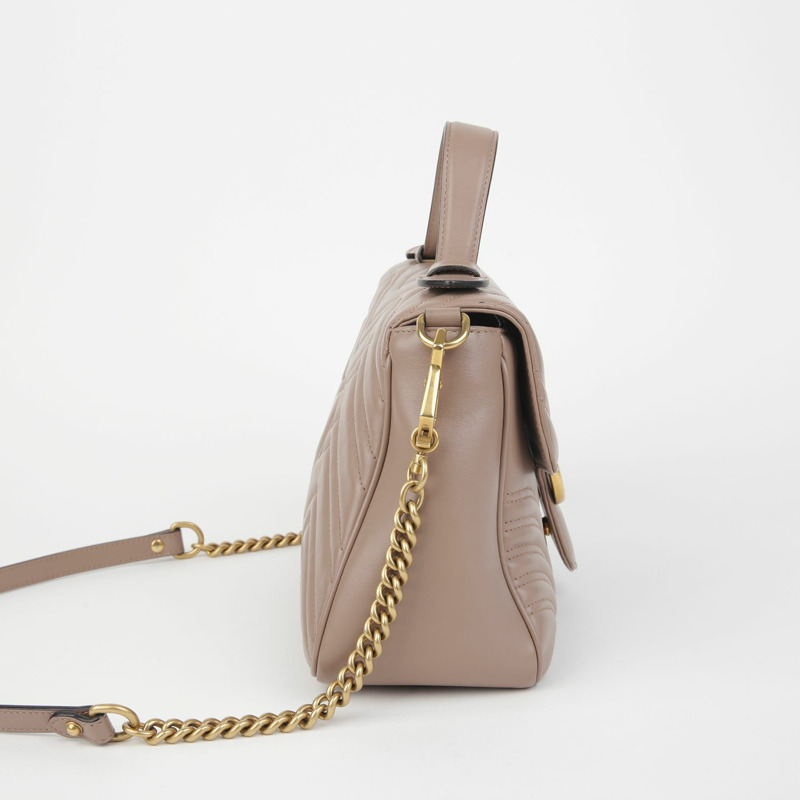 GUCCI 498110 GG Marmont 小號頂部提把托特單肩包-4