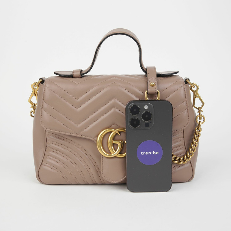 GUCCI 498110 GG Marmont 小號頂部提把托特單肩包-12
