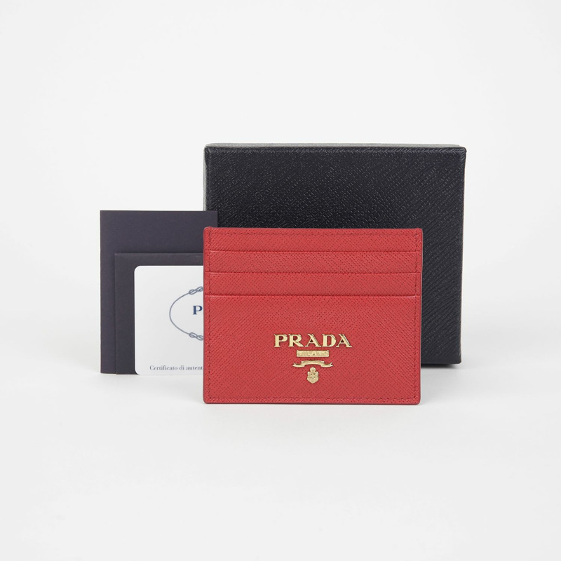 PRADA 1MC025 三角形標誌卡夾-0