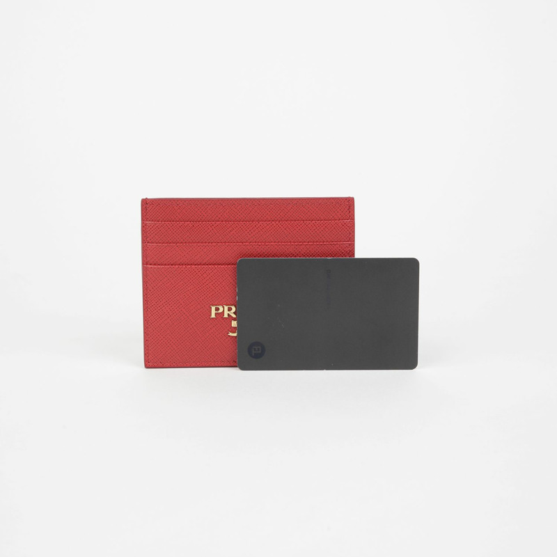 PRADA 1MC025 三角形標誌卡夾-7
