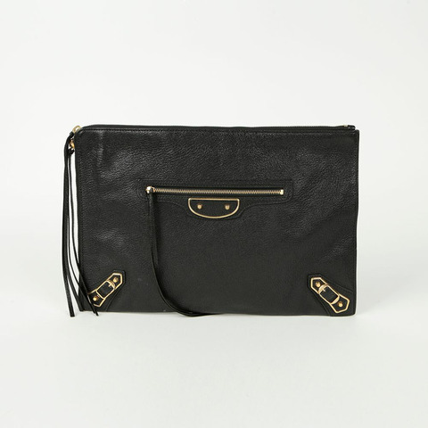 BALENCIAGA 經典金屬邊緣中型手拿包 390186
