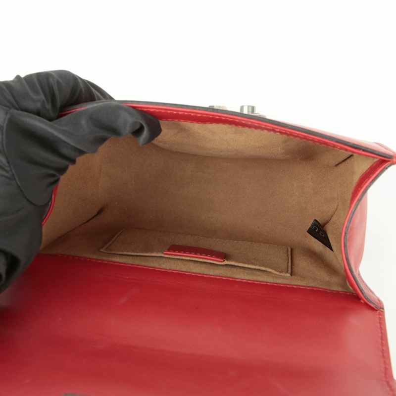 【包稅】GUCCI 槳形鎖扣小鏈條單肩斜背包 409487-8