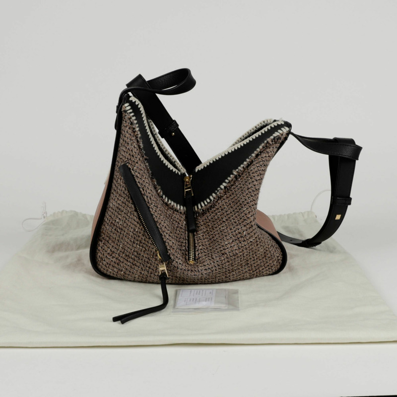 LOEWE 309.62.S35 粗花呢吊床托特單肩包-0