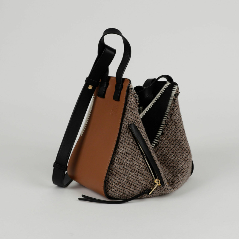 LOEWE 309.62.S35 粗花呢吊床托特單肩包-2