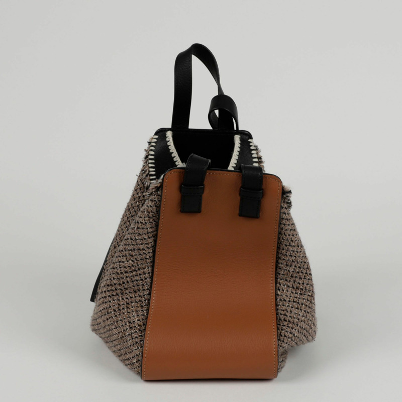 LOEWE 309.62.S35 粗花呢吊床托特單肩包-5