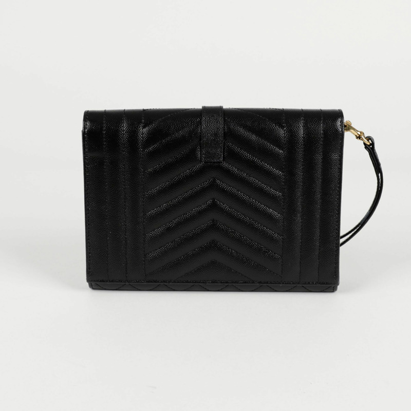 SAINT LAURENT 混合馬特拉塞凸紋信封袋 651030-3