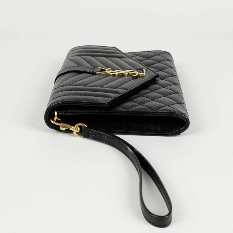 SAINT LAURENT 混合馬特拉塞凸紋信封袋 651030-5